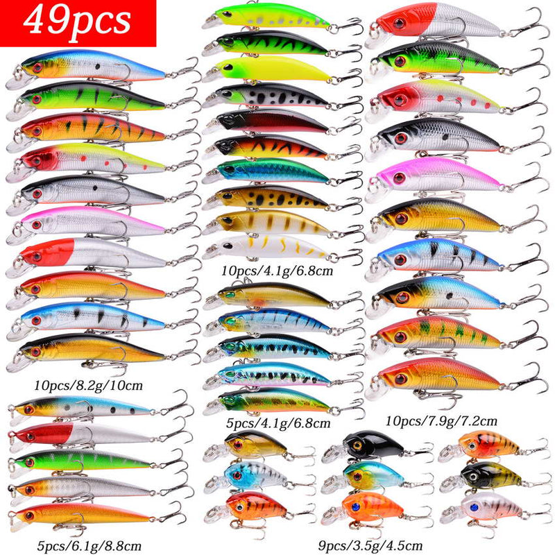 Almighty Mixed Fishing Lure Kits Wobbler Crankbait Swimbait Minnow Hard Baits Spiners Carp Bait Set Fishing Tackle