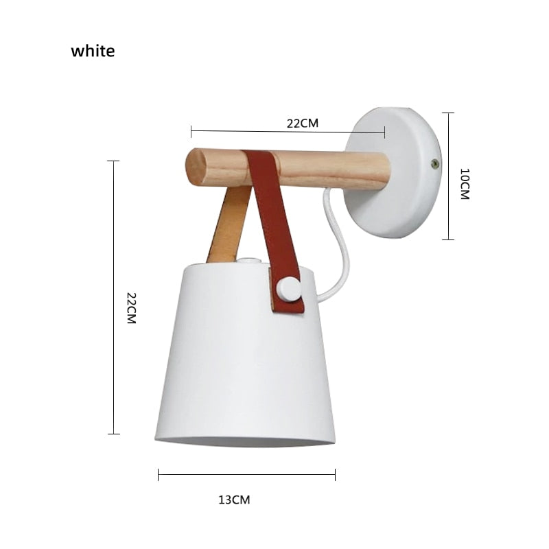 Modernas lámparas de pared LED de 5W, diseño de cabecera, sala de estar, cinturón nórdico, luces de pared de madera E27 110-240V