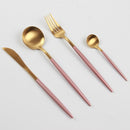 Pink Gold Western Tableware Steak Knife Fork Coffee Spoon Teaspoon Steel Cutlery Set Stainless Steel Home Dinner Dinnerware Set