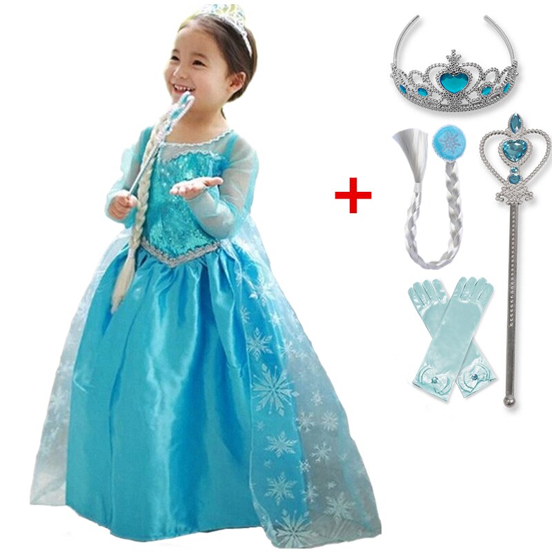 Girls Cosplay Dress For Kids Princess Costume Halloween Party Dress Up Children Disguise Fantasia Robe Fille