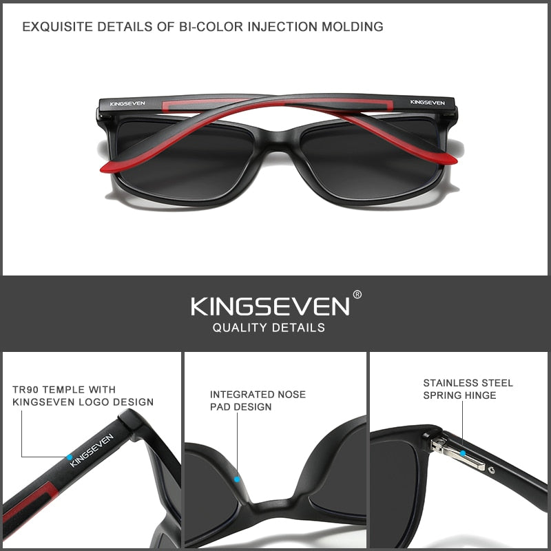 KINGSEVEN 2021 Ultra Light TR90 Sunglasses Men Polarized TAC Anti-Burst Cat.3 Lens Driving Sun Glasses Women Sports Eeywear