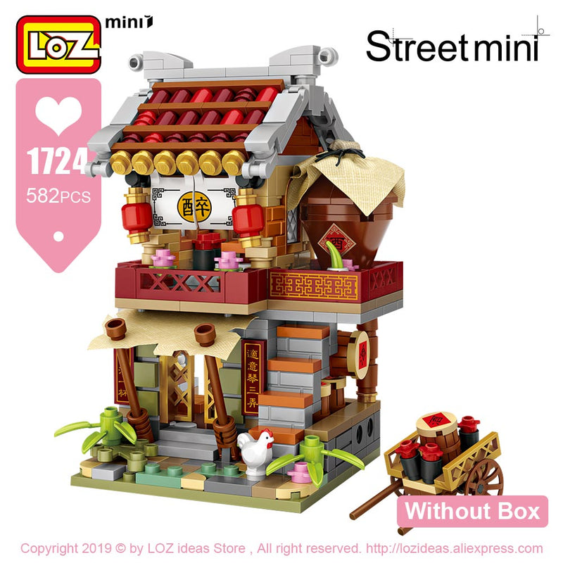 LOZ Mini Block Mini Chinatown China Street Chinese Tradition Special Model DIY Assembly Toys for Children Educational Anime