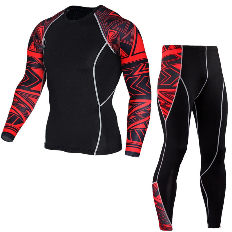 HEROBIKER Men Motorcycle Jacket +Pants Quick Dry Sport Suit Running T-shirt Set  Breathable Tight Long Tops & Pants for Summer