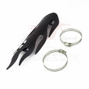 Schwarz / Chrom Motorrad Gebogene Auspuffrohr Hitzeschild Abdeckung Schutzfolie Universal für Honda Harley