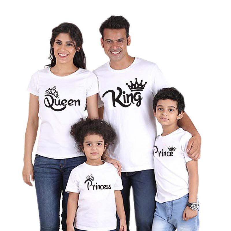 Family Matching Clothes Cotton T-Shirt Father Mother Daughter Son King Queen Men Women T Shirt Groot Plus Size Summer Top Tshirt