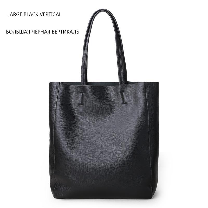 Bolso de hombro de cuero informal Simple para mujer, diseñador de marca de lujo, bolsos de mano de cuero genuino para mujer, bolso de viaje, bolso de mano grande para mujer