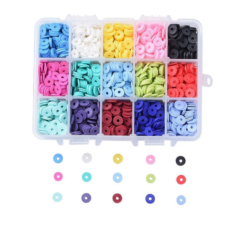 4800 ~ 5280 unids/caja 6mm cuentas redondas planas de arcilla polimérica Chip disco espaciador suelto cuentas Heishi hechas a mano para hacer joyería DIY pulsera