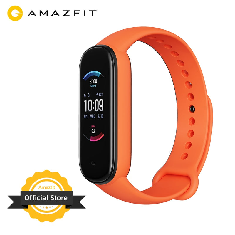 Amazfit Band 5 Pulsera inteligente Pantalla a color Rastreador de ejercicios Impermeable Bluetooth compatible 5.0 Pulsera inteligente deportiva