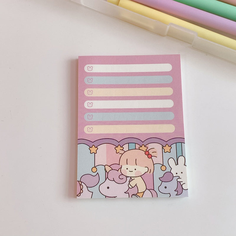 MINKYS Kawaii 50 Sheets Memo Pads Note Paper To Do List Check List Daily Planner Notepad Paperlaria Korean School Stationery