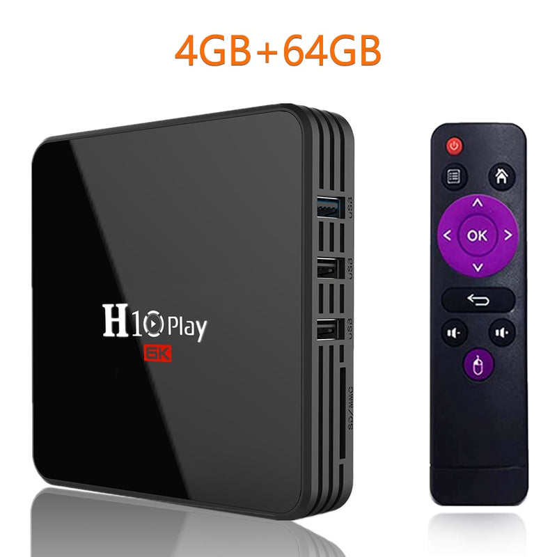 Android 9.0 TV Box, AllwinnerH6 Quad-Core, 6K HD Multi Language Media Player Unterstützung 2,4 GHz WiFi