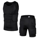 Hombres Deportes Rodillera Codo Shock Guard Compresión Acolchado Pantalones cortos Camisa Chaleco Conjunto Fútbol Baloncesto Equipo de protección Cofre Rib Guards