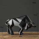 Vilead Abstract Bull Statue Geometric Cattle Sculpture Ornament Animal Figurines Morden Home Living Room Office Desktop Decor