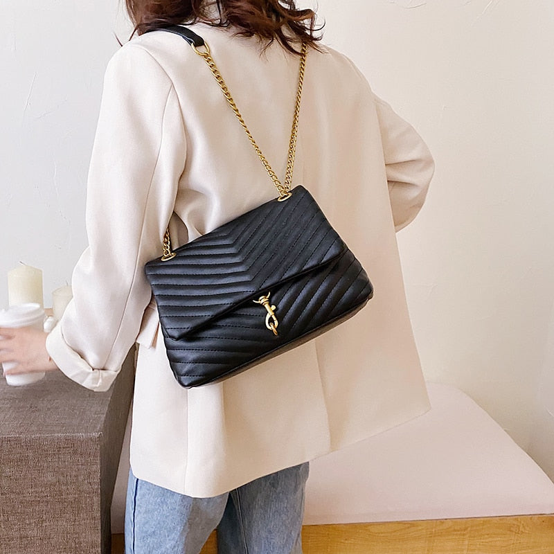Fashion Designer Women Chain Pu Leather Shoulder Bag High Quality Ladies Crossbody Bags for Women Casual Small Messenger Bags