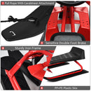 Kids Snow Racer Sled w/ Steering Wheel &amp; Double Brakes Pull Rope Iron Outdoor