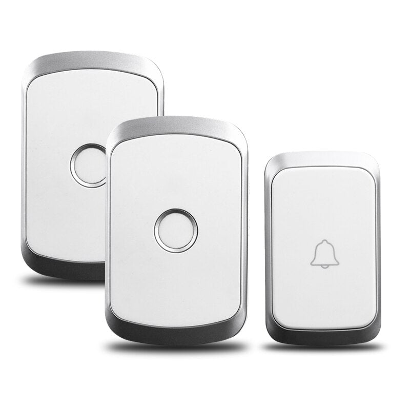 CACAZI Wireless Waterproof Doorbell 300M Remote US EU UK Plug LED Flash Home Cordless Door Bell Chime 1 2 Button 1 2 Receiver