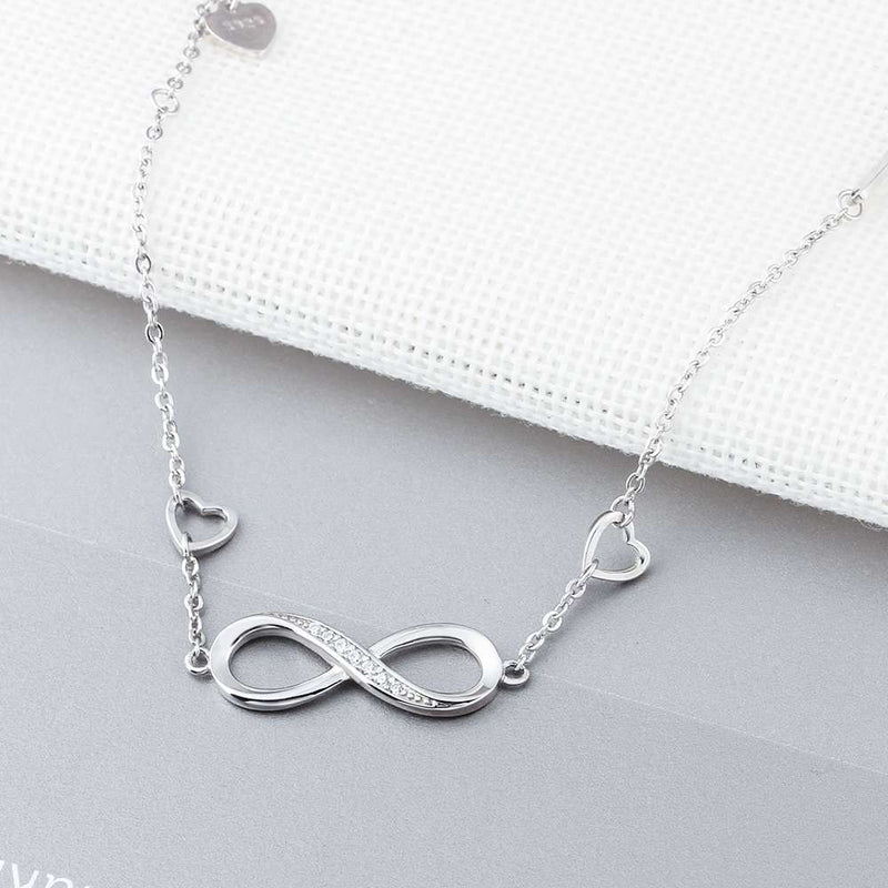 925 Sterling Silver Infinity Bracelets for Women Adjustable Friendship Bracelets &amp; Bangles Wedding Gift Ideas(JewelOra BA102057)