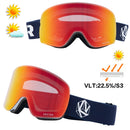 OTG Ski Goggles Snowboard Mask For Men Women Skiing Eyewear UV400 Snow Protection Over Glasses Adult Double Anti-Fog Cylindrical