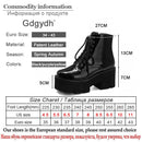 Gdgydh Punk Style Platform Heel Womens Ankle Boots Chunky Motorcycle Boots For Women Patent Leather Purple Yellow Shoes Big Size