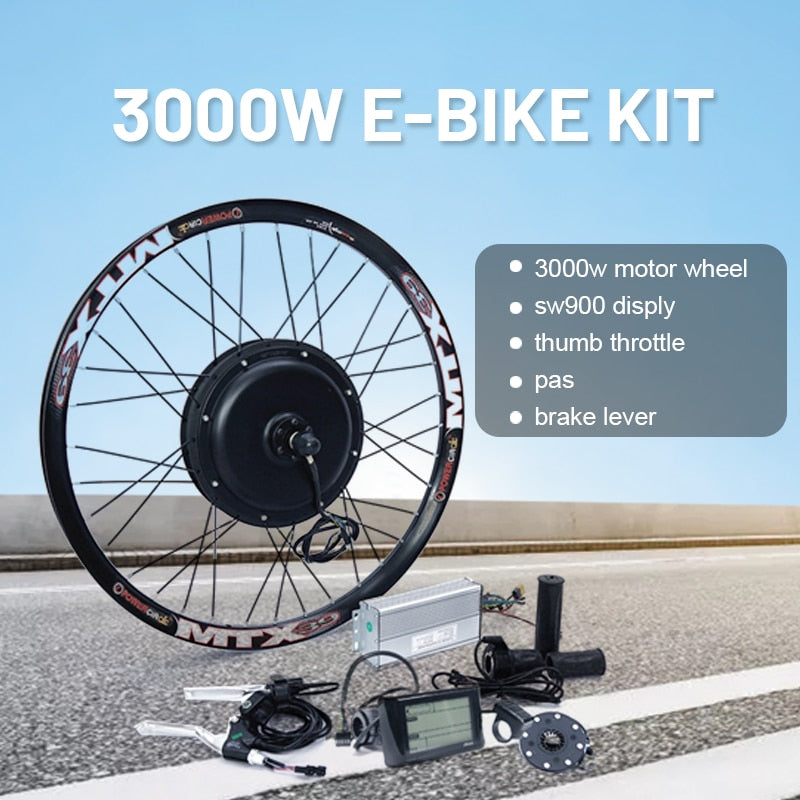 135mm Dropouts E-bike Kit 48V-72V 3000w E bike Conversion Kit 90km/h Speed 3000W Ebike Conversion Kit Rear Wheel