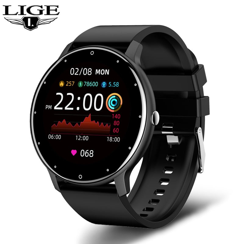 LIGE 2021 New Women Smart Watch Men Full Touch Screen Sport Fitness Watch Waterproof Bluetooth For Android ios smartwatch Men