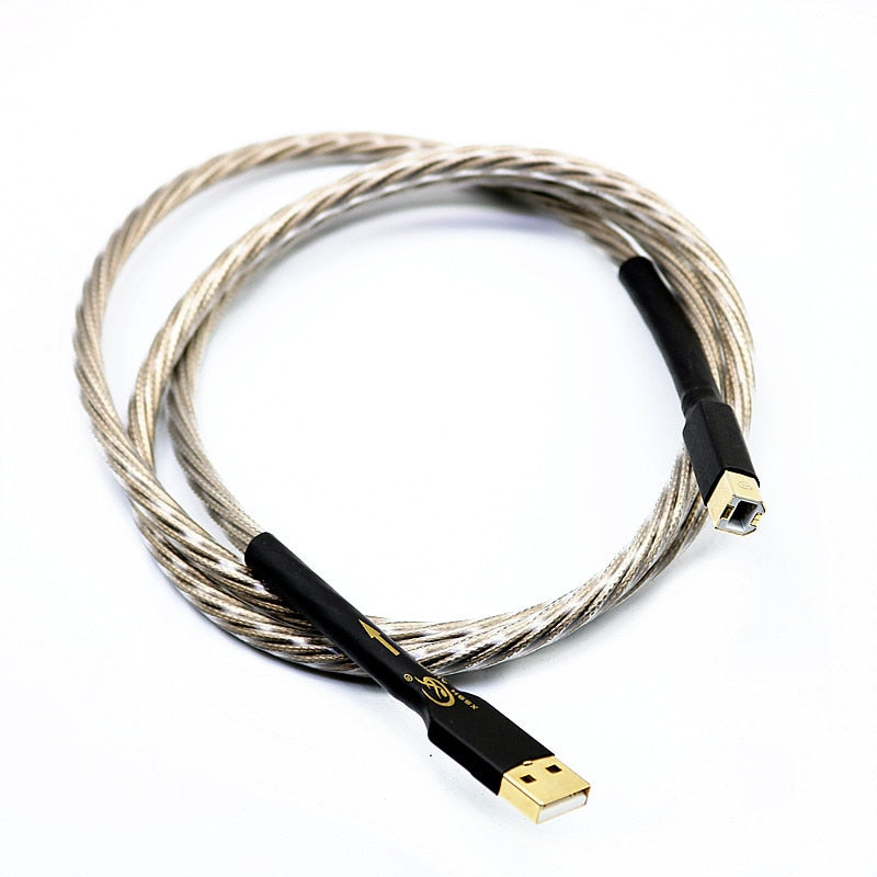 yivosound Hochwertiges HIFI USB Typ 2.0 3.0 Kabel Versilbertes OCC Kupfer AB für DAC Audiokabel