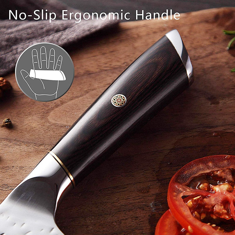 Cuchillo de Chef MYVIT 5CR15, cuchillos de cocina chinos de 7 pulgadas, cuchillo para rebanar carne y verduras, hoja súper afilada, cuchillo de acero inoxidable