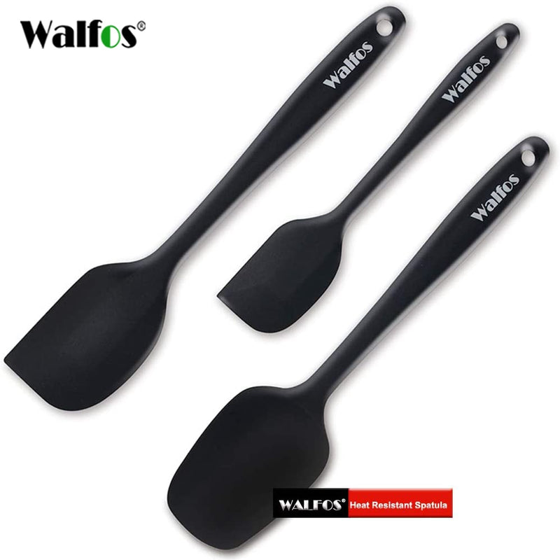 WALFOS Set Of 3 Heat Resistant Silicone Cooking Tools Kitchen Utensils Baking Pastry Tools Spatula Spoon Cake Spatulas Cook Set