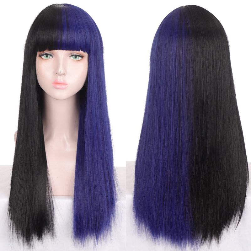 SHANGKE Synthetic Red Black Blonde White Lolita Wigs For Women Long Straight Wig With Bangs Genshin Impact Cosplay Wig