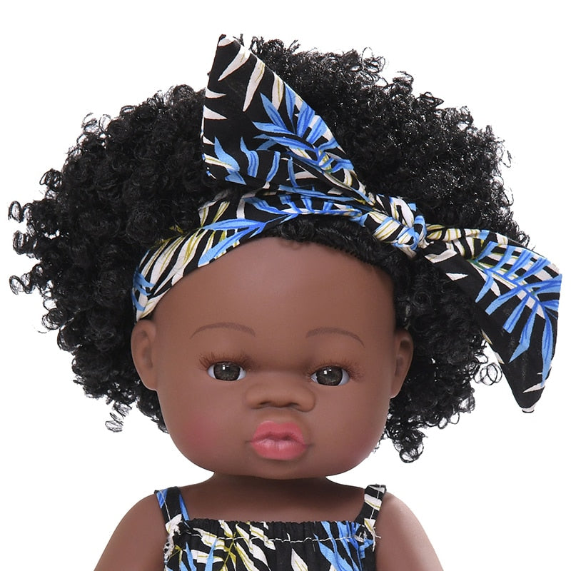 JINGXIN Summer Reborn Baby Doll Chica negra africana Muñecas realistas Juguetes para bebés para niños Niñas Niños Bebés Body Play Muñecas de vinilo