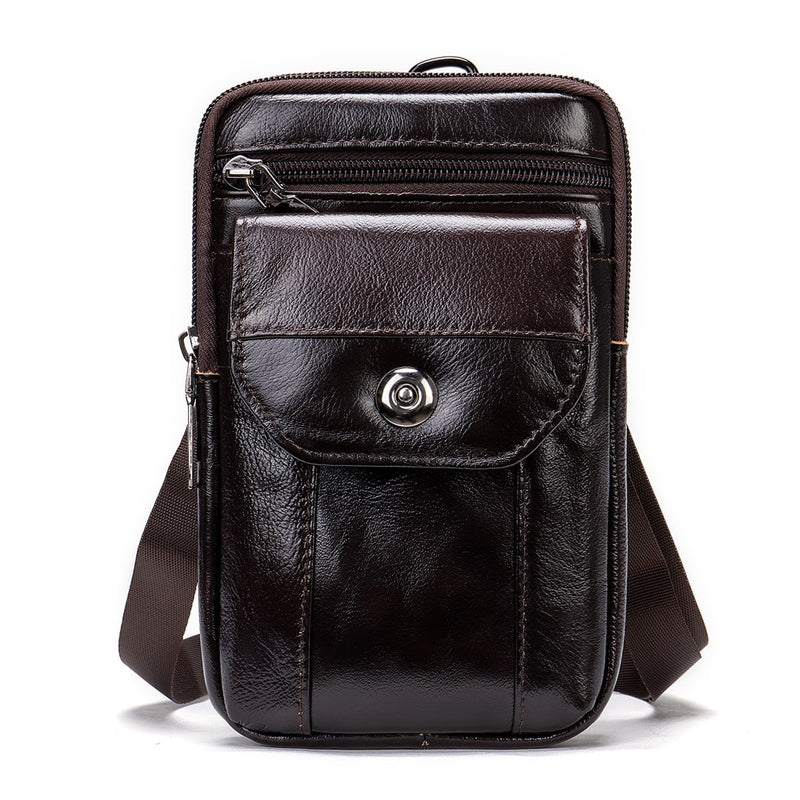 Bolso pequeño WESTAL para hombre, bolso con solapa de cuero genuino para teléfono, bolsos de hombro para hombre, bolsos cruzados de cuero para hombre sobre el hombro