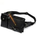 WESTAL Men Belt Bag Men's Waist Bags Genuine Leather Male Fanny Pack Leather Money Phone Pouch Bag Hip Men's Shoulder Bags 9080