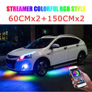 Niscarda 4PCS 12V IP65 App Control RGB LED Strip Under Car 60 90 120cm Tube Underglow Underbody System Neon Light