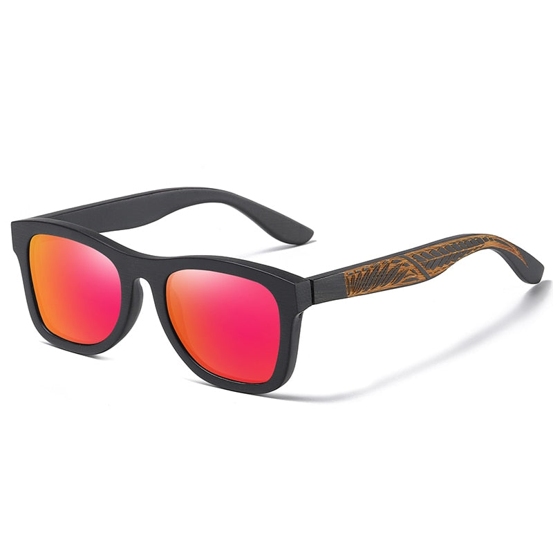 Promoción EZREAL, gafas de sol de madera de bambú 100% para hombre y mujer, gafas con revestimiento de espejo, lentes UV 400 en caja de madera