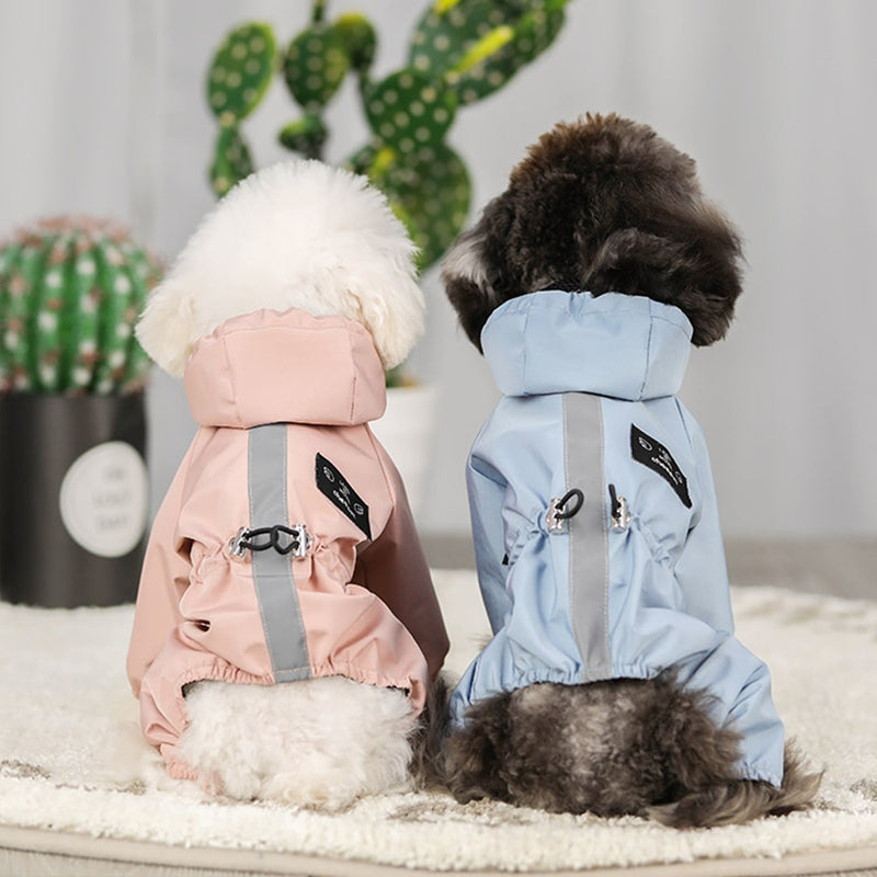 Reflective Dog Raincoat Waterproof Dog Clothes Jacket Puppy Chihuahua Jumpsuit Costume Small Medium Dogs Rain Coat Hooded Jacket