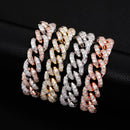 TOPGRILLZ 16mm Miami Cuban Chain Bracelet 4 COLORS High Quality Copper Material Iced Out Cubic Zirconia Hip Hop Jewelry For Gift