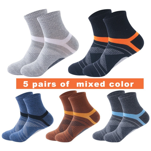 10 STÜCKE = 5 Paar Hochwertige Baumwolle Neue Herbst Herrensocken Laufende Winter Lässige Atmungsaktive Aktive Socken Streifen Sportsocken EUR38-48