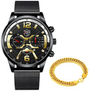 Luxury Mens Bracelets Watches Fashion Men Stainless Steel Mesh Belt Quartz Watch Business Casual Male Clock relogio masculino