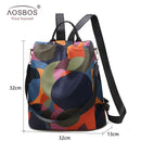 Mochila Aosbos impermeable Oxford para mujer, mochilas antirrobo a la moda para mujer, mochila escolar estampada, mochila de gran capacidad de alta calidad