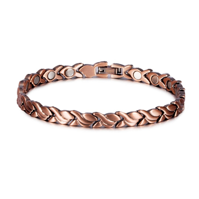 Magnetic Pure Copper Bracelets for Women Vintage Chain Health Energy Magnetic Bracelets &amp; Bangles for Arthritis Women Jewelry