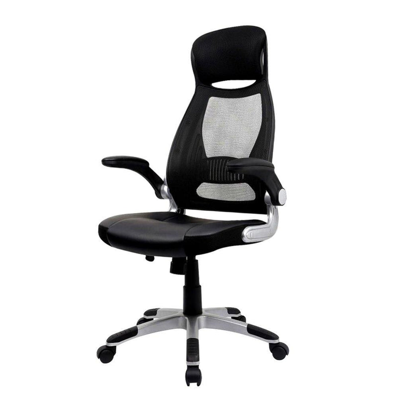 Swivel Mesh Office Computer Chair with Headrest Executive chair Ergonomic Mechanism Synchronized Height Adjustable, Black