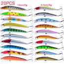 20 Pcs Artificial Bait Fishing Lures Set Topwater Carp fishing Bait Kit Tackle Suit Sale Hard Bait Minnow Fish lure set