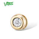 VISTOSO Gold Pendant For Women Pure 14K 585 Rose/white Gold Illusion-Set Miracle Plate Diamond Pendant Round Circle Fine Jewelry
