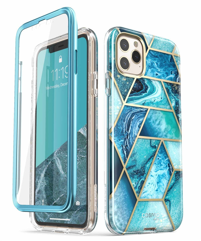 i-Blason For iPhone 11 Pro Max Case 6.5 inch (2019) Cosmo Full-Body Glitter Marble Bumper Case with Built-in Screen Protector