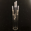 Juego de 2 candelabros acrílicos de 8 cabezas, todos los candelabros transparentes, candelabros de boda, centros de mesa, soporte de flores, candelabro