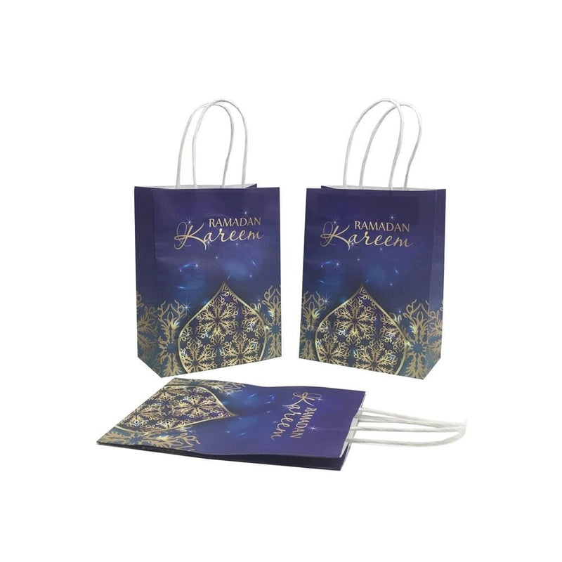 10/20/50pcs Muslim Eid Mubarak Golden Tote Bags Commemorative Gift Packaging Ramadan Kraft Paper Bag Party Supplies Gift Bag