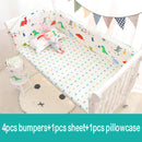 6Pcs Cartoon Baby Crib Bumpers Babies Bedding Sets Padded Baby Crib Rail Cot Bed Sheets Cotton  Customizable Baby Beddings Set