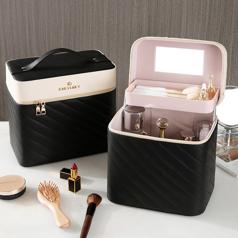 Neue Make-up-Tasche Mode-Toilettenartikel Kosmetik-Aufbewahrungsbox Tragbarer Reise-Make-up-Koffer