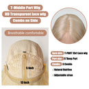 EASIHAIR Long Silky Straight Brown Blonde T Part Lace Wigs with Baby Hair High Density Heat Resistant Synthetic Wigs for Women