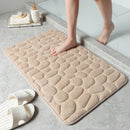 Alfombra de baño de espuma Momery Simple, alfombra de baño absorbente con patrón de adoquines 3D, felpudo antideslizante para pasillo de baño, alfombra lavable