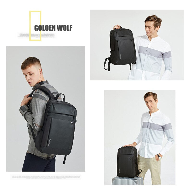 GOLOEN WOLF Business Travel Herren Rucksack 15,6 Zoll Laptoptaschen College Student Schultasche Leichte Outdoor Rucksäcke für Herren Damen